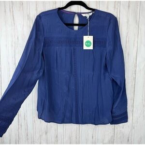 Anthropologie Boden NWT navy long sleeve blouse US 10